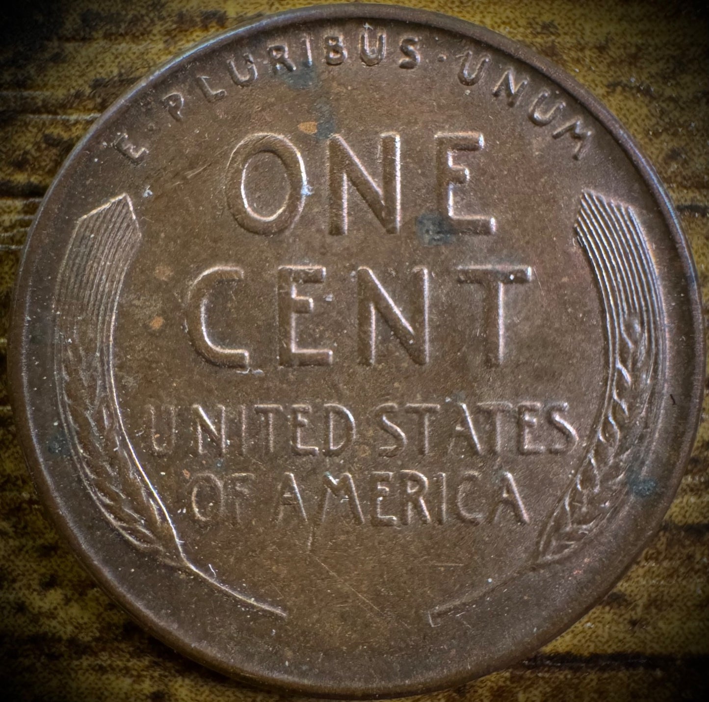 1937-S Lincoln Wheat Penny Cent Uncirculated Brown-Blue TONING #21