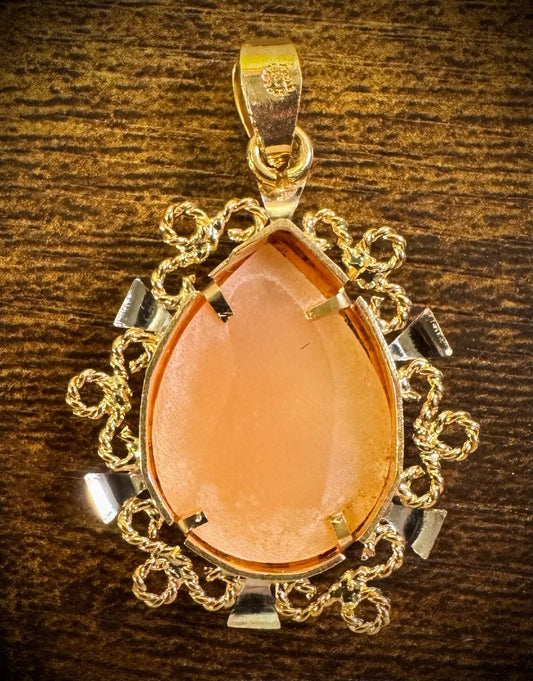 1960s Vintage Corletto 18K GOLD Custom Italian PENDANT One Of A Kind Hand Carved1