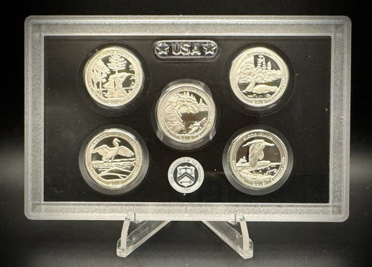 2018-S 90% SILVER America the Beautiful PROOF Quarter Set w 2018 US MINT Box COA1