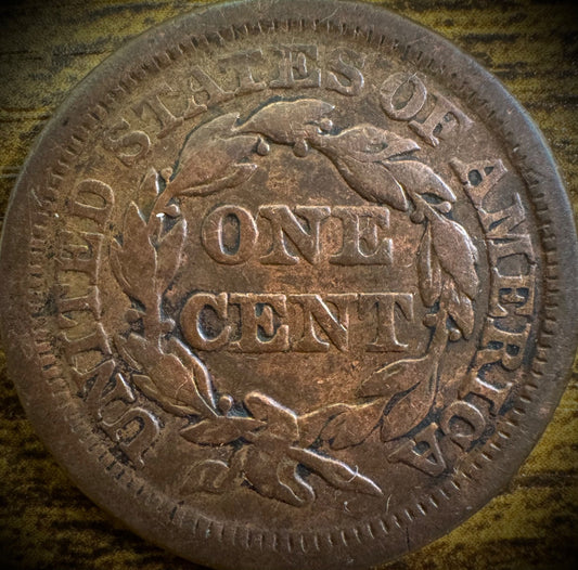 1854 Large Cent Coronet Head Braided Hair Style #21