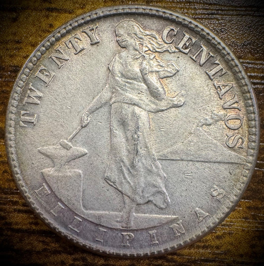 1944-D Philipines 20 Centavos Multi-Color Toning VIDEO1