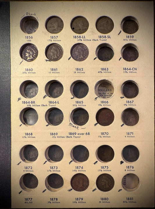 1857-1909 Flying Eagle Indian Head Cent Collection 33 Coins Starter Set SEMIKEYS1