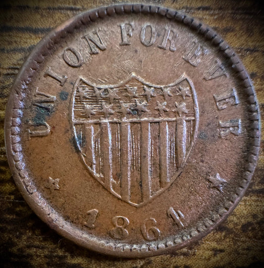 1864 CIVIL WAR Patriotic Token UNION FOREVER 49/3431