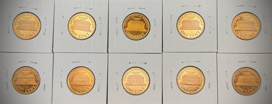 1980-1989 Lincoln Memorial Gem PROOF Cent 10 Coin Set1