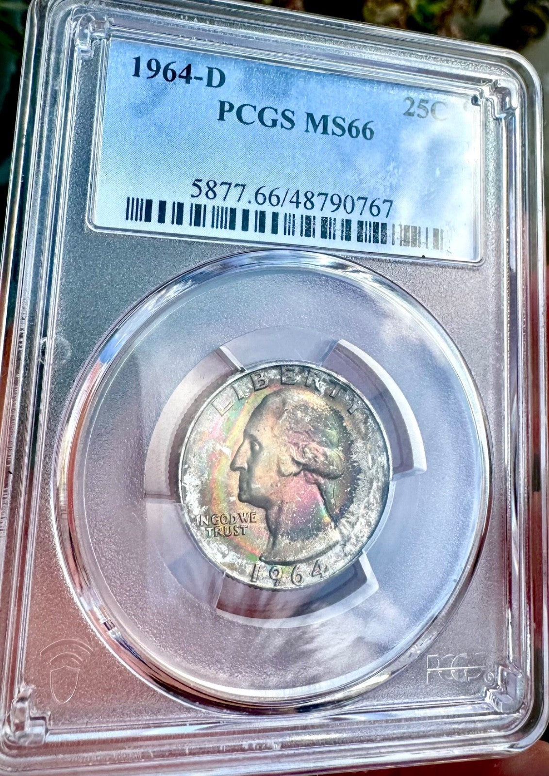 1964-D Silver Washington Quarter PCGS MS66 7