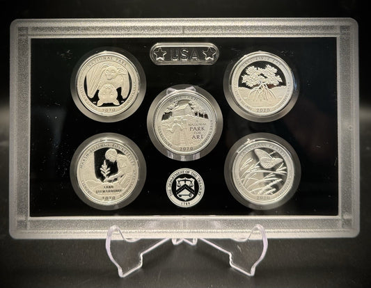 2020-S .999 SILVER America the Beautiful Quarter Set w 2020 US MINT Box COA1