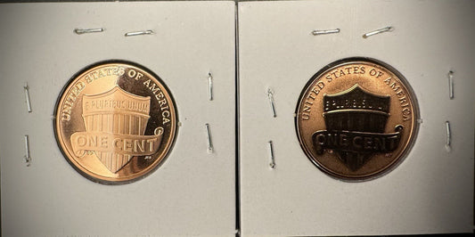 2019-W Lincoln Penny Cent Uncirculated PROOF & Reverse PROOF 2 Coin Set1