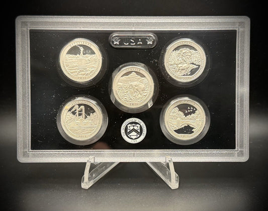 2011-S 90% SILVER America the Beautiful PROOF Quarter Set w 2011 US MINT Box COA1