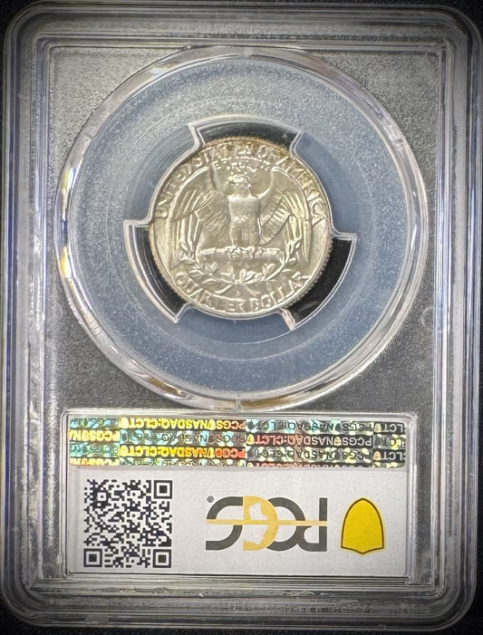 1958 D Silver Washington Quarter PCGS MS66 SEE VIDEO MULTICOLOR CARTWHEEL TONING1