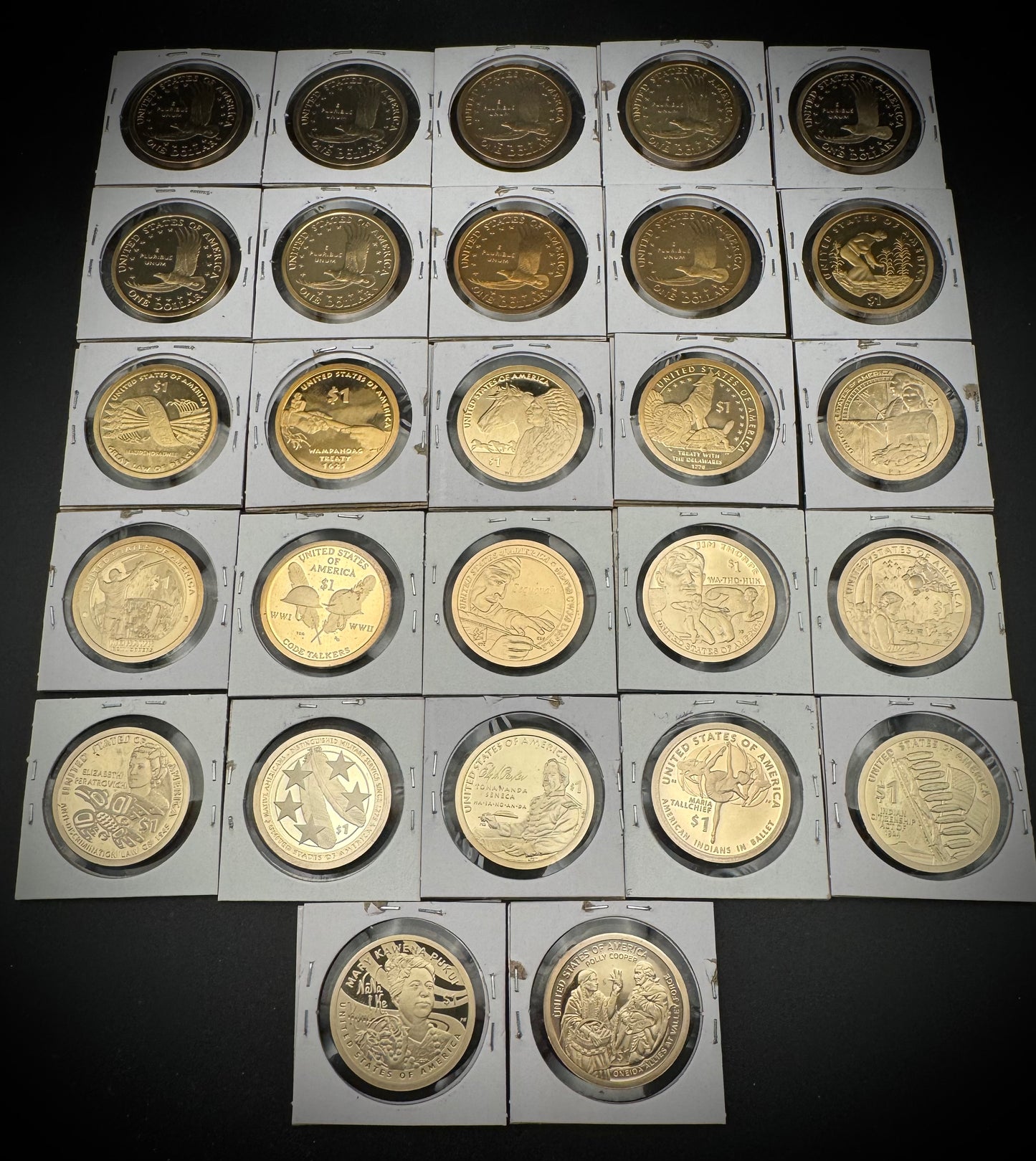 2000-2026-S Sacagawea Proof Dollar Collection Complete set of 27 coins