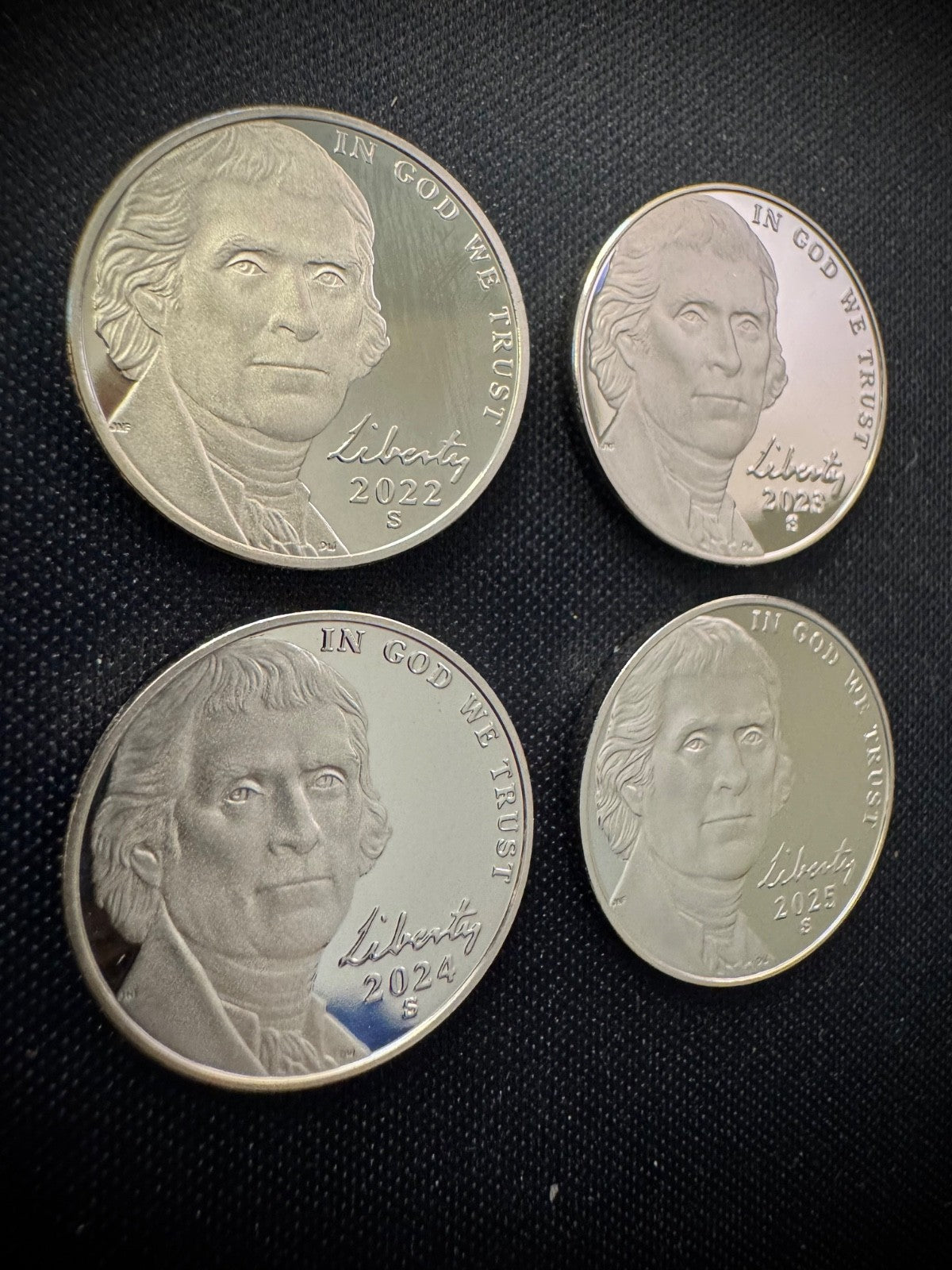 2016-2025 S Jefferson Nickel PROOF DEEP CAMEO Coin Set Lot 10 Consecutive Years4