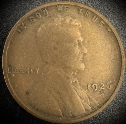 1926-S Lincoln Wheat Penny Cent SEMI-KEY DATE #30