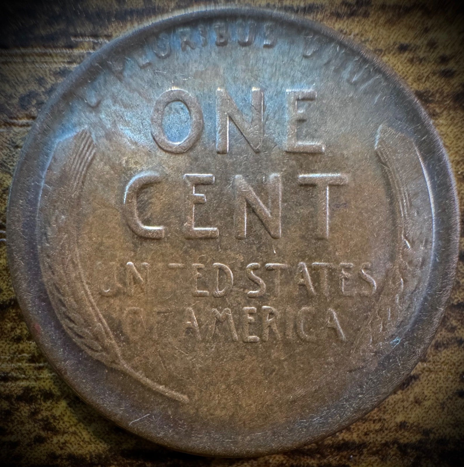 1919-S Lincoln Wheat Cent AU LUSTER TONED REVERSE1