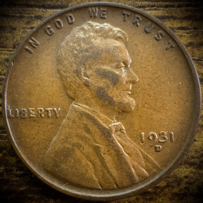 1931-D Lincoln Wheat Penny Cent SEMI-KEY DATE #40