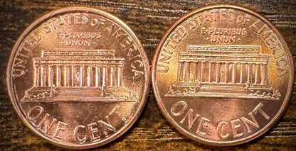 1991 P & D Lincoln Memorial Cent BU 2 Coin Set From Original Rolls1