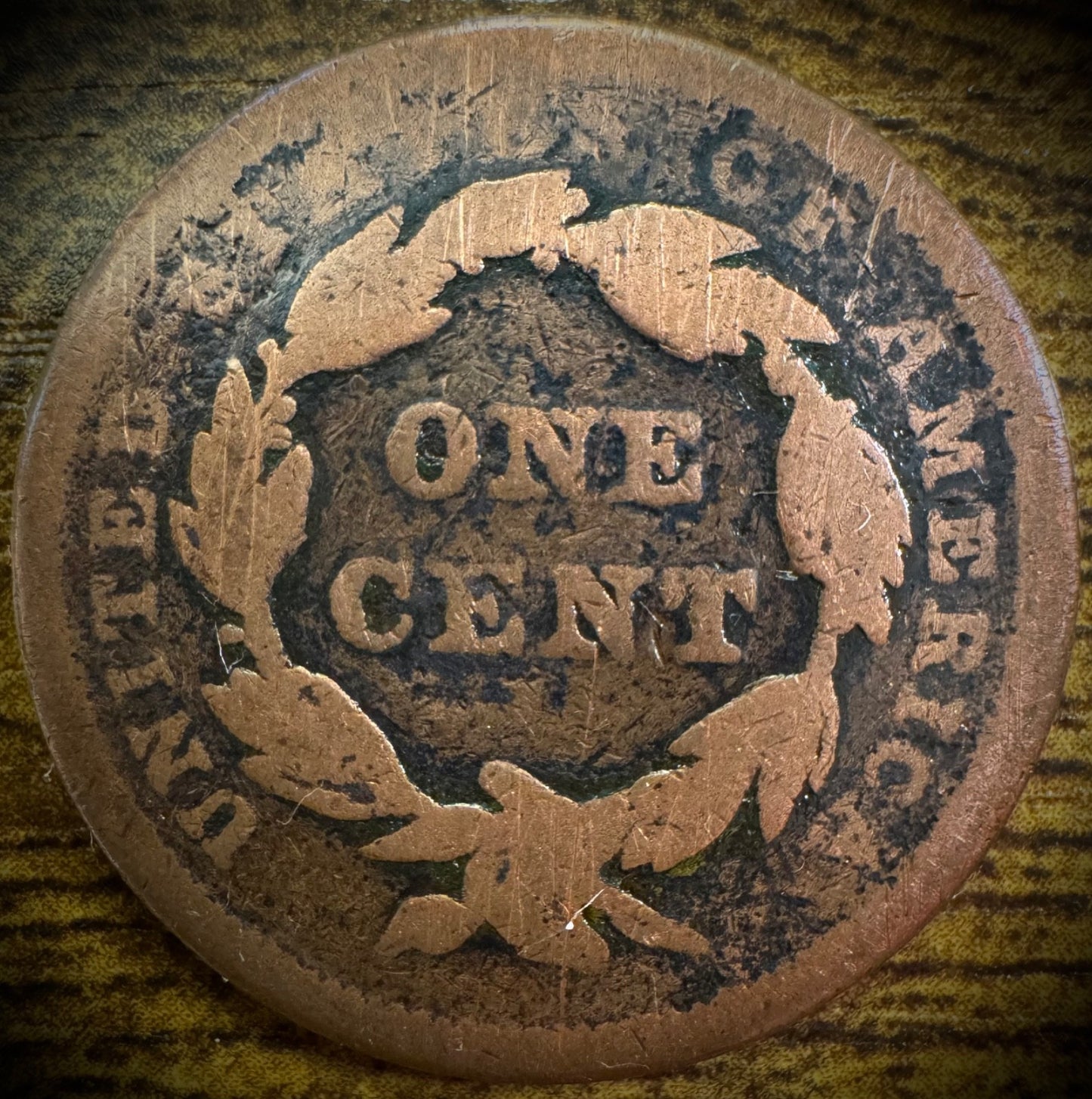 1843 Large Cent Coronet Head Braided Hair Petite Head Small Letters Variety #21