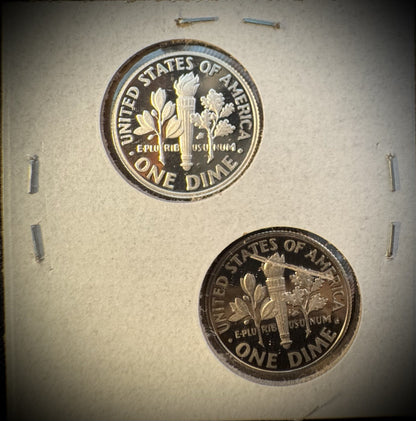 2020-S 99.9% SILVER And Clad PROOF Roosevelt Dime 10C .999 Fine Lot Of 2 Coins7
