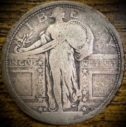 1917-D 25C Standing Liberty Quarter Type 10