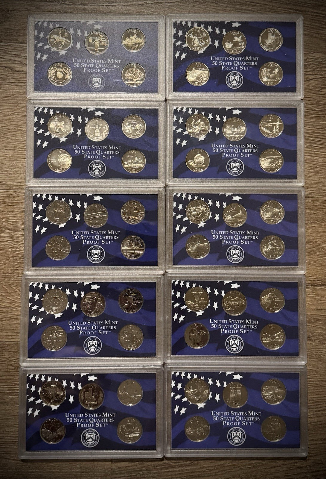 1999-2008 S COMPLETE 50 State Proof Quarter Set w US Mint PROOF Set Box & COA1
