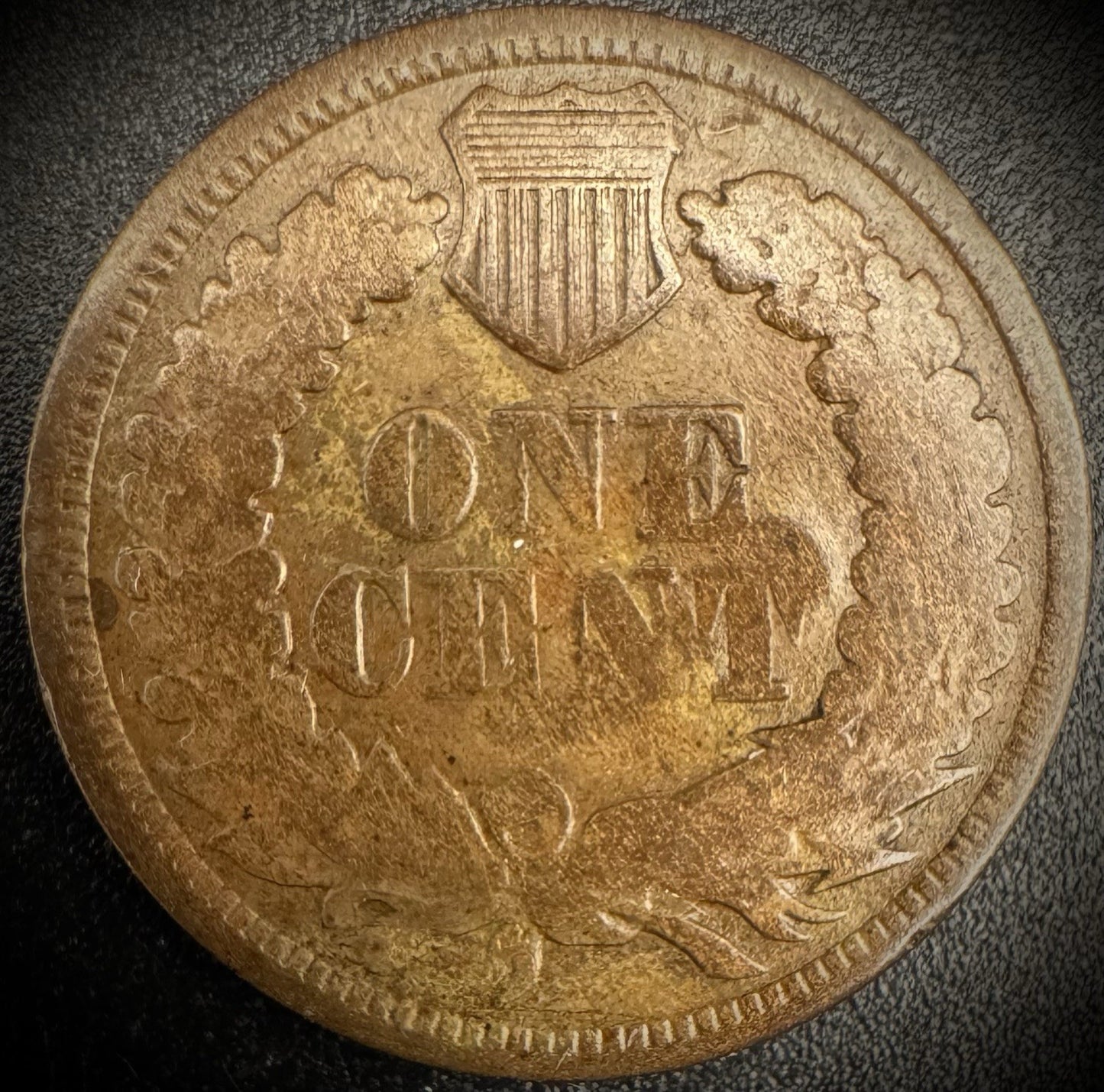 1866 Indian Head Cent Penny Counterstamped H. N. T. SEMI-KEY Date Coin1