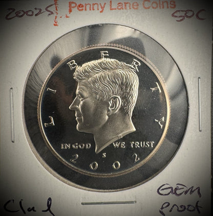 2002-S GEM PROOF Kennedy Half Dollar Clad 50C DEEP ULTRA CAMEO #22