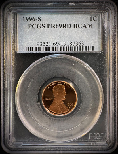 1996-S Lincoln Memorial Cent Penny PCGS PR69RD DCAM PROOF Coin DEEP CAMEO0