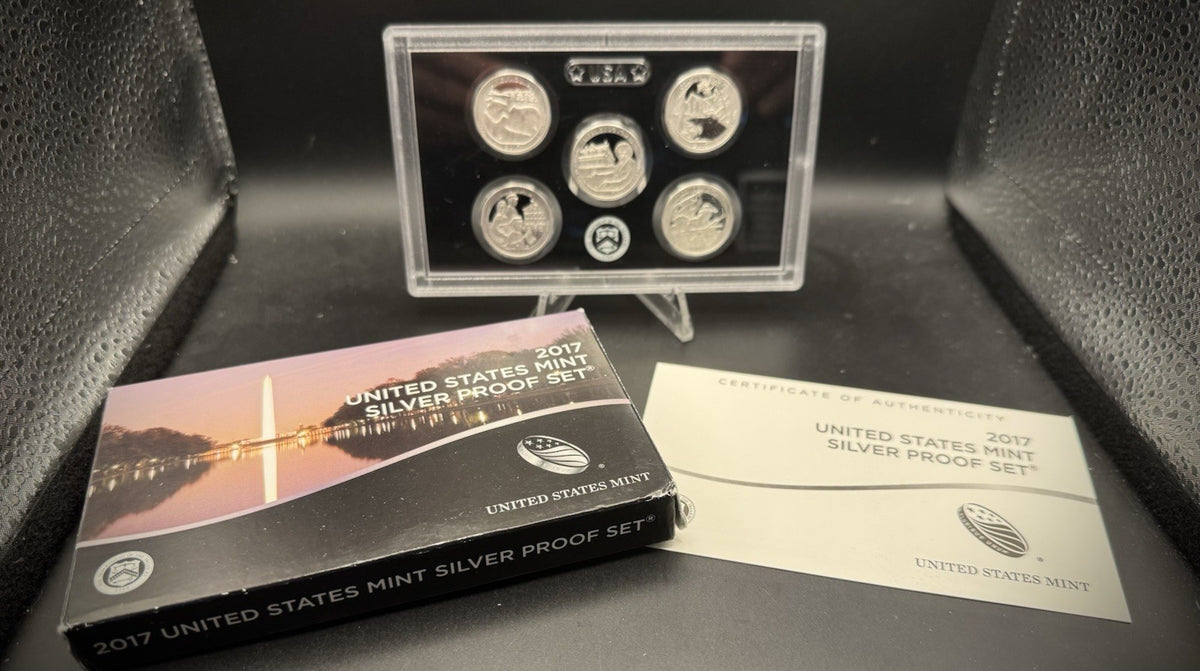 2017-S 90% SILVER America the Beautiful PROOF Quarter Set w 2017 US MINT Box COA0