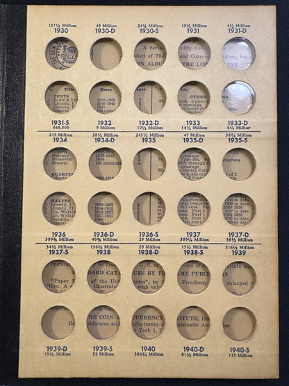 Never Used Vintage Library of Coins Lincoln Cents Part 1 1909-1940 VOL 2 Album6