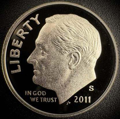 2011-S GEM PROOF Roosevelt Dime 10C Clad DEEP CAMEO Coin0