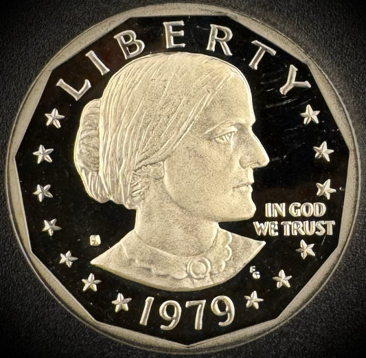 1979-S Susan B Anthony GEM Proof One Dollar Type 2 DEEP ULTRA CAMEO0