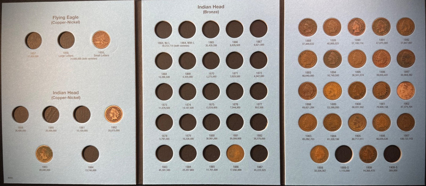 1857-1909 Flying Eagle Indian Head Cent Collection 26 Coins Starter Set Whitman0