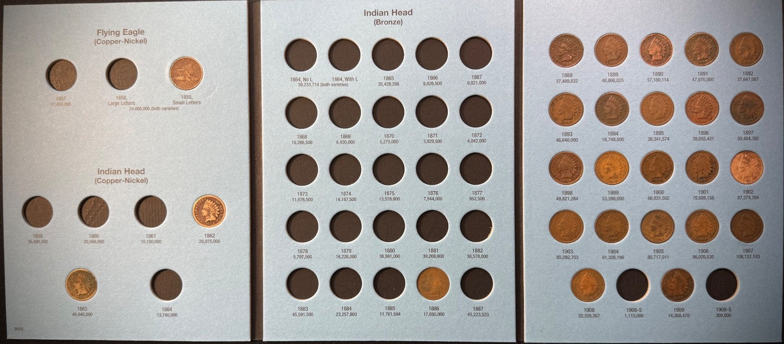 1857-1909 Flying Eagle Indian Head Cent Collection 26 Coins Starter Set Whitman0