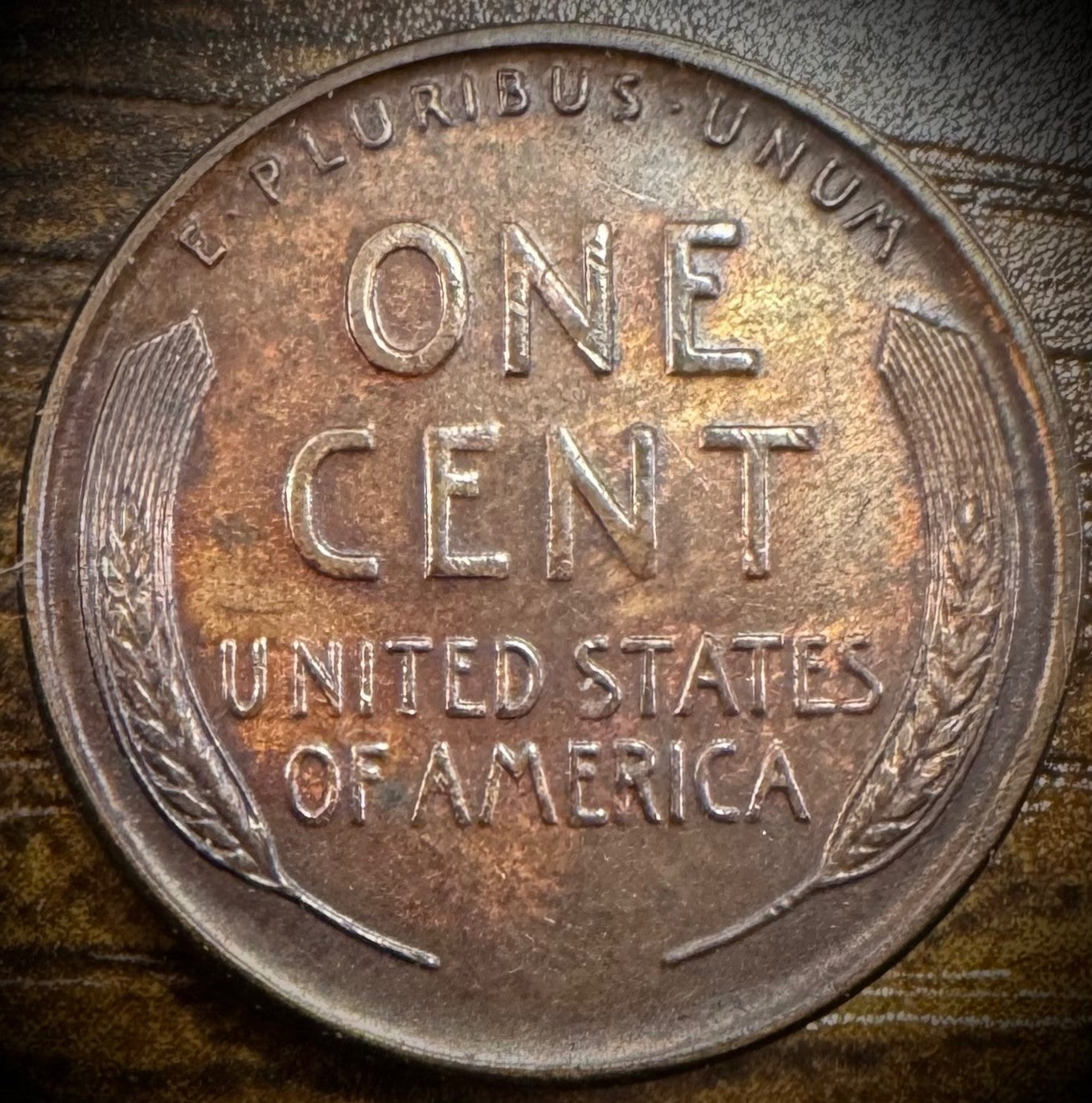 1930-D Lincoln Wheat Penny Cent AU Obverse TONED Black1