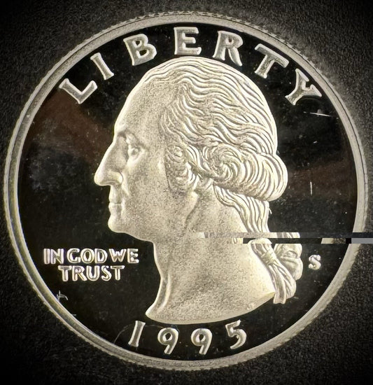 1995-S GEM PROOF Washington Quarter 25C SILVER DEEP ULTRA CAMEO Coin0