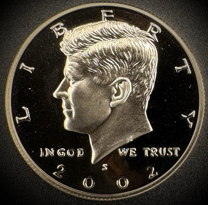 2002-S GEM PROOF Kennedy Half Dollar Clad 50C DEEP ULTRA CAMEO #30