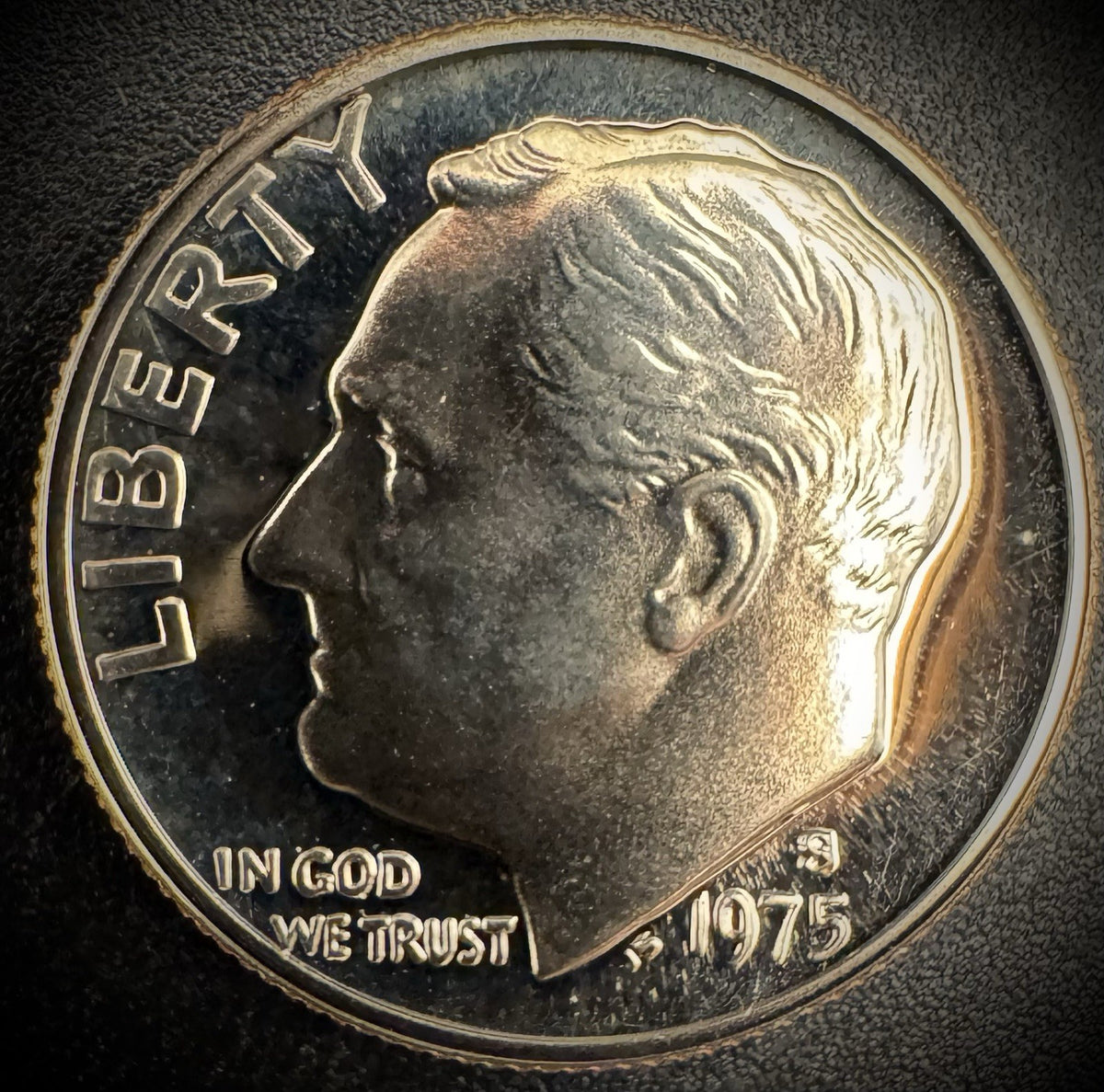 1975-S PROOF Roosevelt Dime 10C Clad DEEP CAMEO Coin From US Mint Proof Set0
