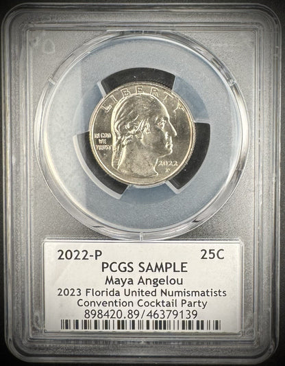 2022-P Maya Angelou Quarter PCGS SAMPLE 2023 F.U.N. Convention Cocktail Party1