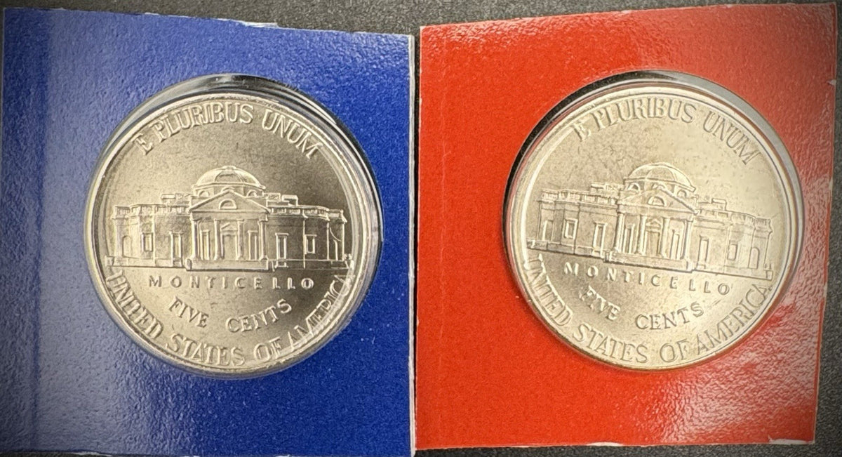 2007 P D Satin Finish Jefferson Nickel 2 Coin Lot From US Mint Uncirculated Set1