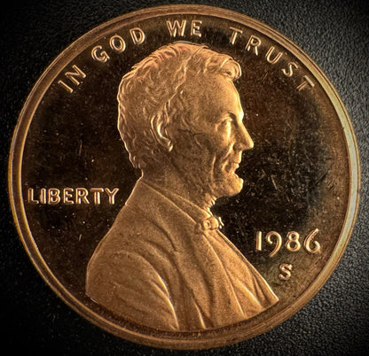 1986-S Lincoln Memorial Cent PROOF Coin Penny0