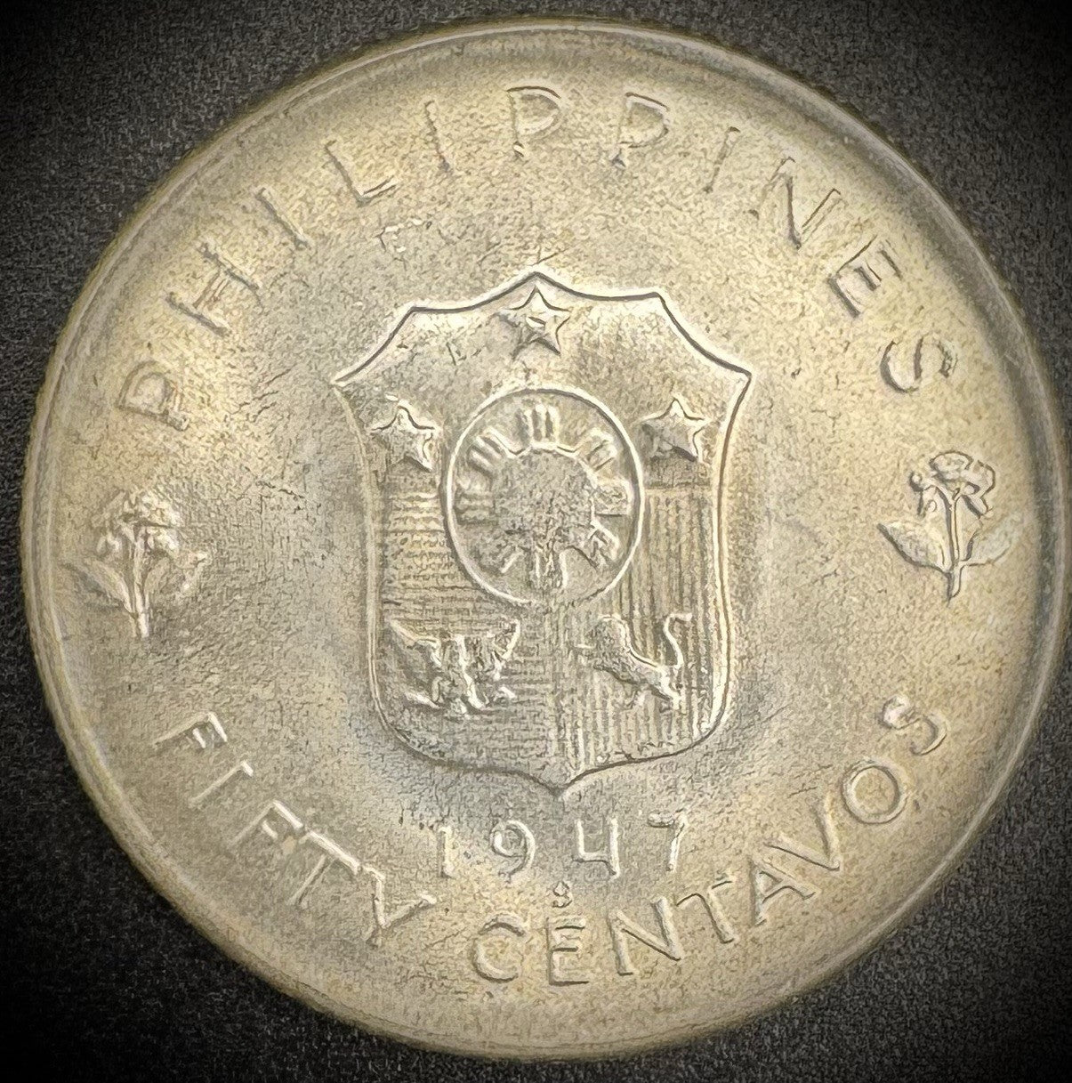 1947-S Phillipines Macarthur Silver BU 1 Peso & 50 Centavos Set of 2 Coins5