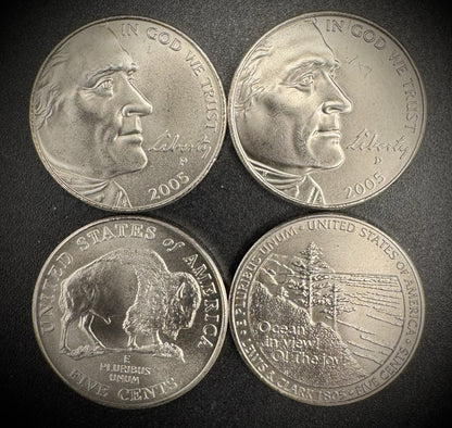 2005 P D Satin Finish Westward Journey Jefferson Nickel 4 Coin Set Lot0