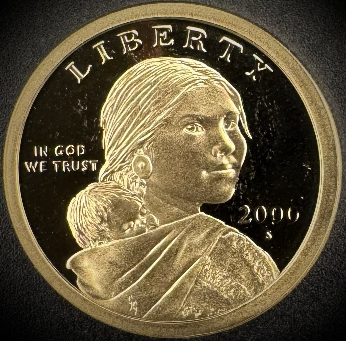 2000-S Sacagawea Dollar PROOF DEEP ULTRA CAMEO Coin From US Mint Proof Set0