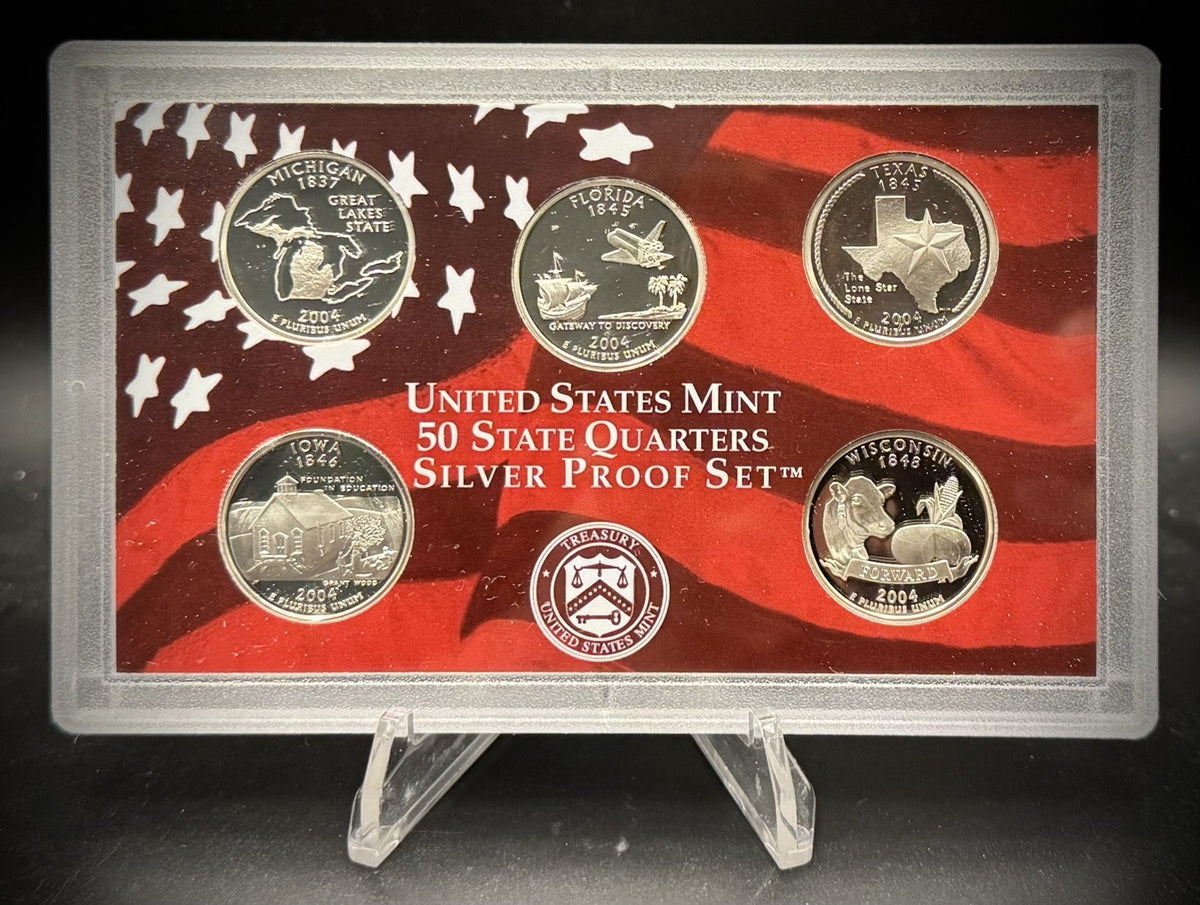 2004-S 90% SILVER America the Beautiful PROOF Quarter Set w US MINT Box COA1