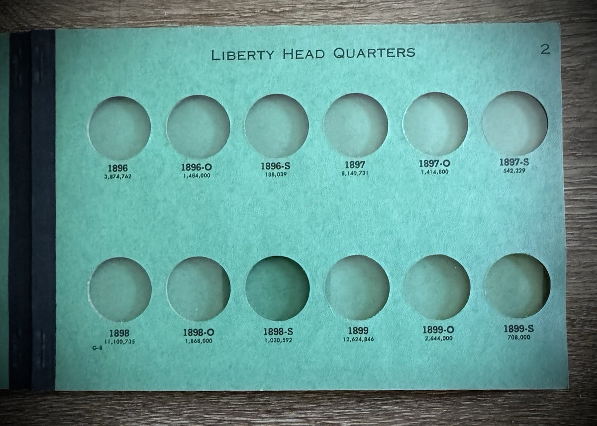 Never Used Vintage Meghrig Barber Quarters 1892-1905 G-8 G-9 Albums Empty3