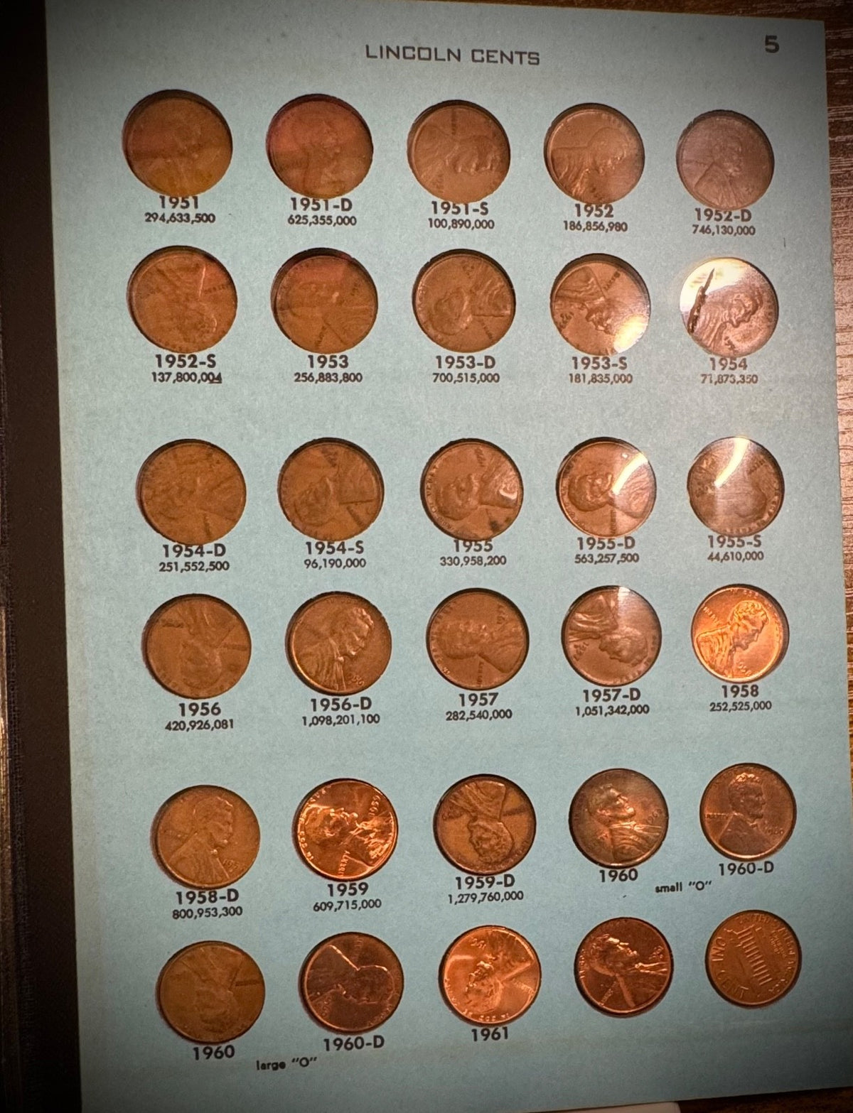 1909 VDB-1962 P D S Lincoln Wheat Cent Penny Partial Set 124 Coins Mehrig Album10