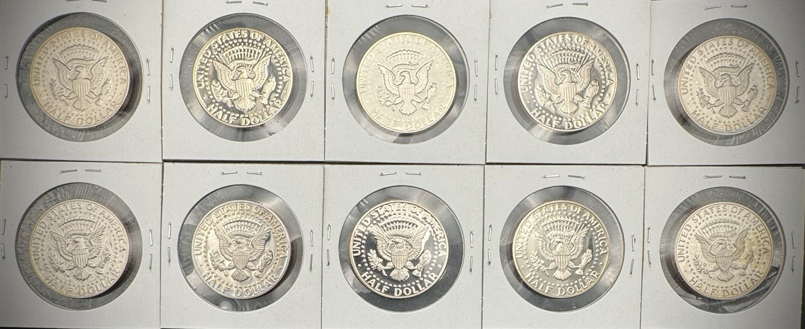 1980-1989 S Kennedy Half Dollar GEM PROOF DEEP ULTRA CAMEO Set Lot Of 10 Coins1