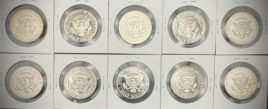 1980-1989 S Kennedy Half Dollar GEM PROOF DEEP ULTRA CAMEO Set Lot Of 10 Coins1