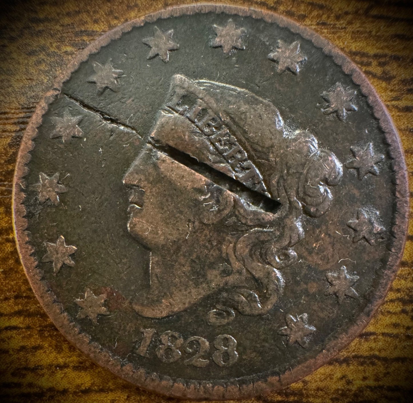 1828 Large Cent Coronet Head Matron Style Large Narrow Date0