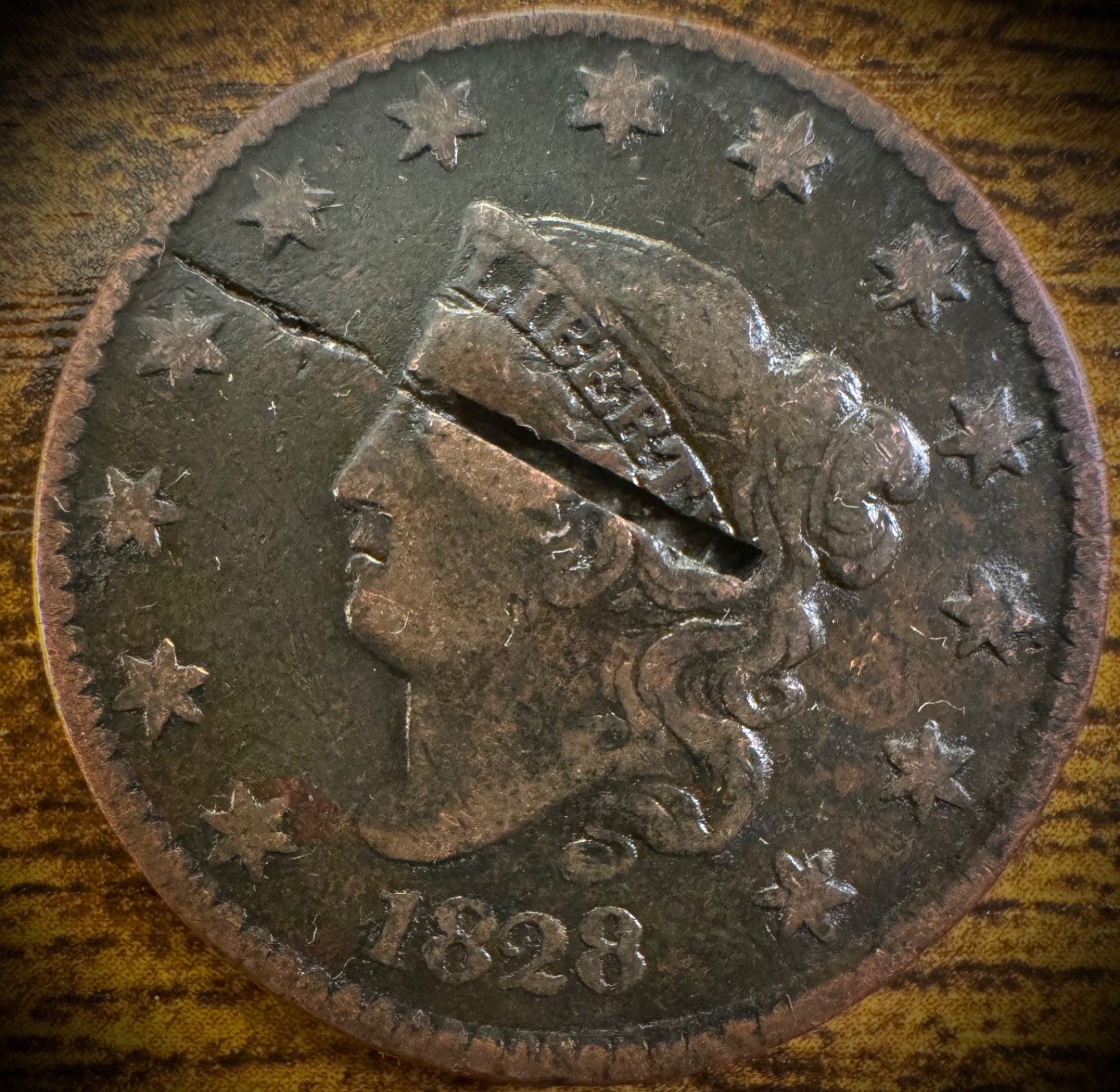 1828 Large Cent Coronet Head Matron Style Large Narrow Date0