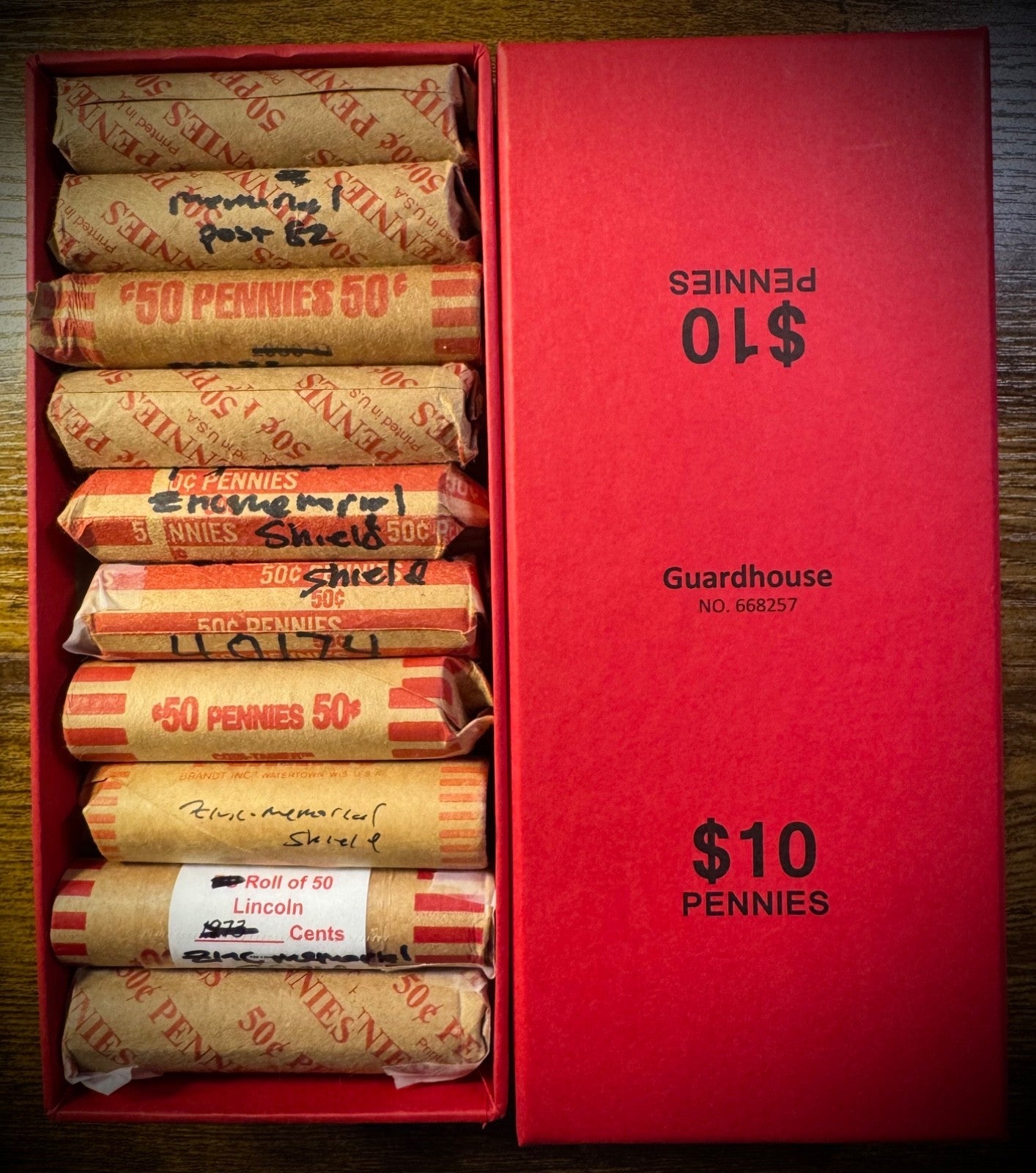 $10 Box Of Pennies! Contains Rolled Zinc Coins From 1983-present In New Box!0